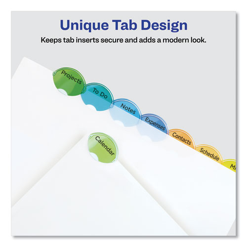 Image of Insertable Style Edge Tab Plastic Dividers, 8-Tab, 11 x 8.5, Translucent, 1 Set