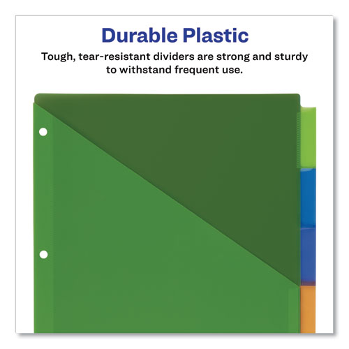 Image of Avery® Insertable Big Tab Plastic 2-Pocket Dividers, 5-Tab, 11.13 X 9.25, Assorted, 1 Set