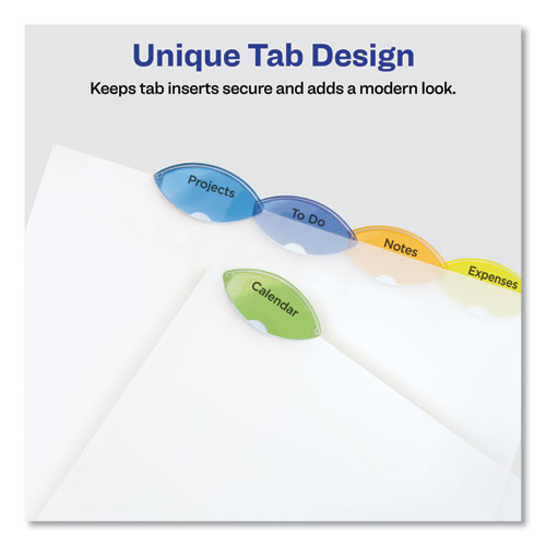 Image of Insertable Style Edge Tab Plastic Dividers, 5-Tab, 11 x 8.5, Translucent, 1 Set