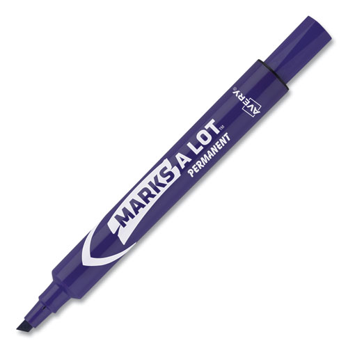 Image of Avery® Marks A Lot Large Desk-Style Permanent Marker, Broad Chisel Tip, Purple, Dozen (8884)