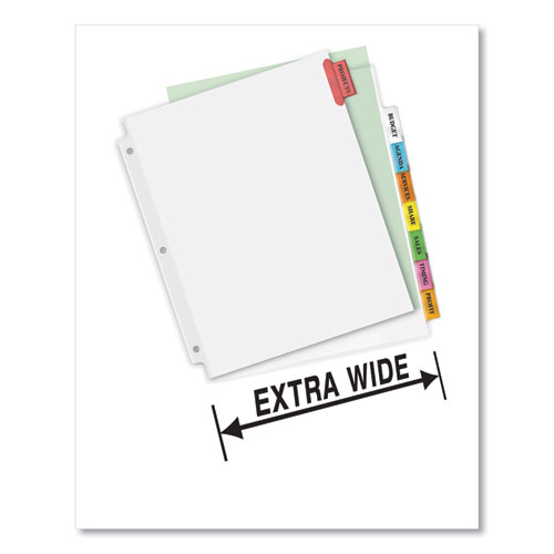 Image of Insertable Big Tab Dividers, 8-Tab, 11.13 x 9.25, White, Assorted Tabs, 1 Set