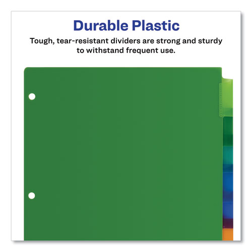 Insertable Big Tab Plastic Dividers, 8-Tab, 11 x 8.5, Assorted, 1 Set
