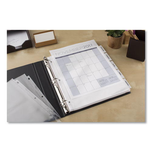 Image of Insertable Big Tab Dividers, 5-Tab, Single-Sided Copper Edge Reinforcing, 11.13 x 9.25, White, Clear Tabs, 1 Set