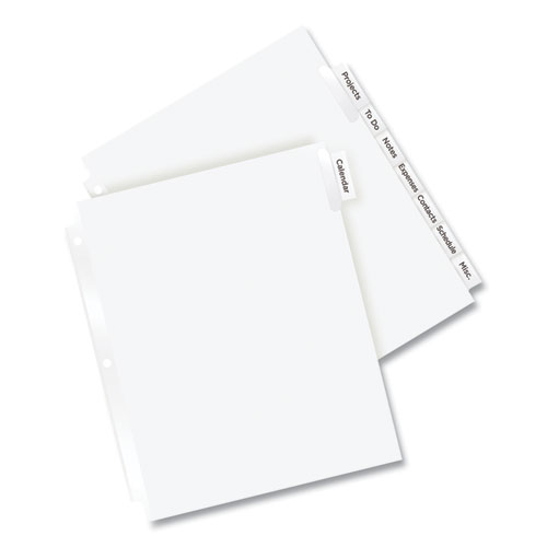 Image of Insertable Big Tab Dividers, 8-Tab, 11.13 x 9.25, White, Clear Tabs, 1 Set