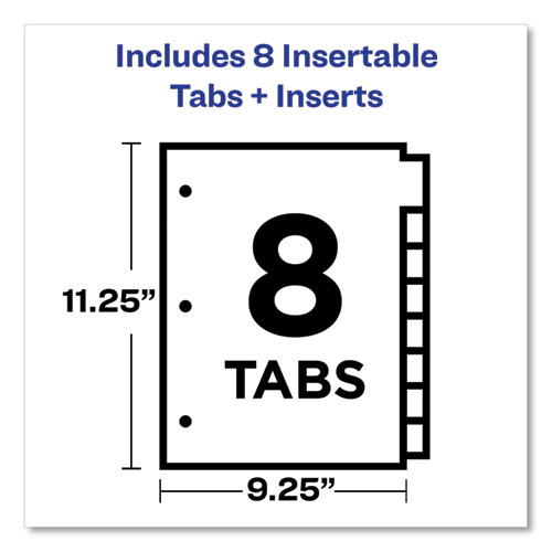 Image of Avery® Insertable Big Tab Dividers, 8-Tab, 11.13 X 9.25, White, Assorted Tabs, 1 Set