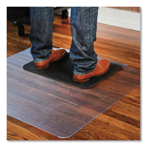 Sit or Stand Mat for Carpet or Hard Floors, 36 x 53 with Lip, Clear/Black