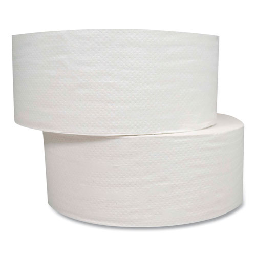 Image of Jumbo Bath Tissue, Septic Safe, 2-Ply, White, 700 ft, 12 Rolls/Carton