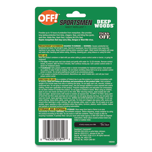 Image of Off!® Deep Woods Sportsmen Insect Repellent, 1 Oz Spray Bottle