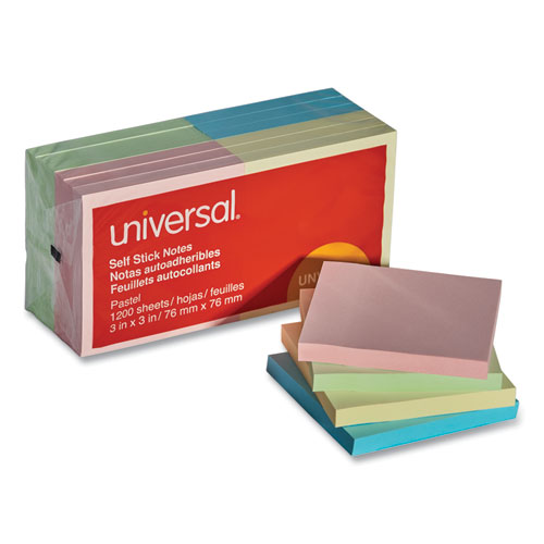 UNIVERSAL Standard Self-Stick Notes 3 x 3 Yellow 100-Sheet 12/Pack 35668 