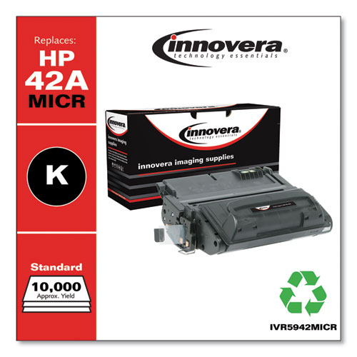 REMANUFACTURED BLACK MICR TONER, REPLACEMENT FOR HP 42AM (Q5942AM), 10,000 PAGE-YIELD