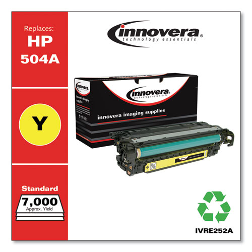 REMANUFACTURED YELLOW TONER, REPLACEMENT FOR HP 504A (CE252A), 7,000 PAGE-YIELD