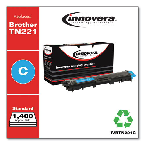 REMANUFACTURED CYAN TONER, REPLACEMENT FOR BROTHER TN221C, 1,400 PAGE-YIELD