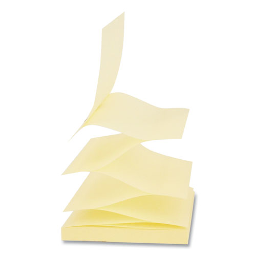 Image of Fan-Folded Self-Stick Pop-Up Note Pads Cabinet Pack, 3" x 3", Yellow, 90 Sheets/Pad, 24 Pads/Pack