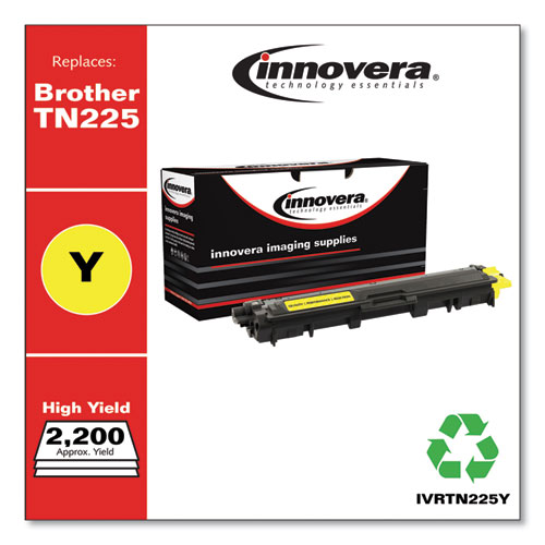 REMANUFACTURED YELLOW HIGH-YIELD TONER, REPLACEMENT FOR BROTHER TN225Y, 2,200 PAGE-YIELD
