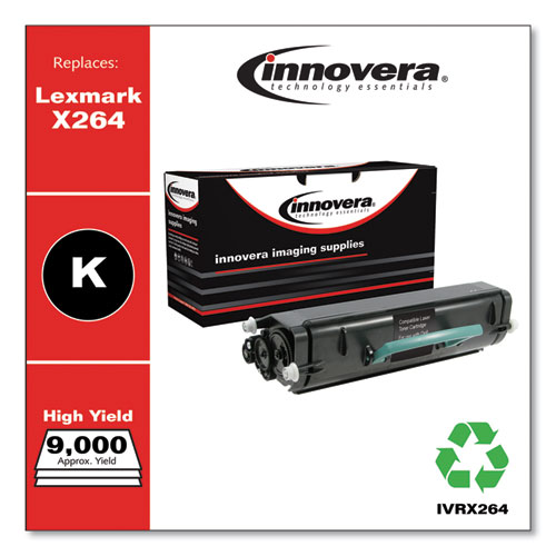 REMANUFACTURED BLACK HIGH-YIELD TONER, REPLACEMENT FOR LEXMARK X264 (X264H11G), 9,000 PAGE-YIELD