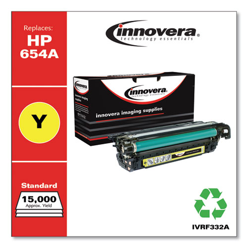 REMANUFACTURED YELLOW TONER, REPLACEMENT FOR HP 654A (CF332A), 15,000 PAGE-YIELD