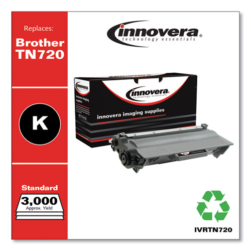 REMANUFACTURED BLACK TONER, REPLACEMENT FOR BROTHER TN720, 3,000 PAGE-YIELD