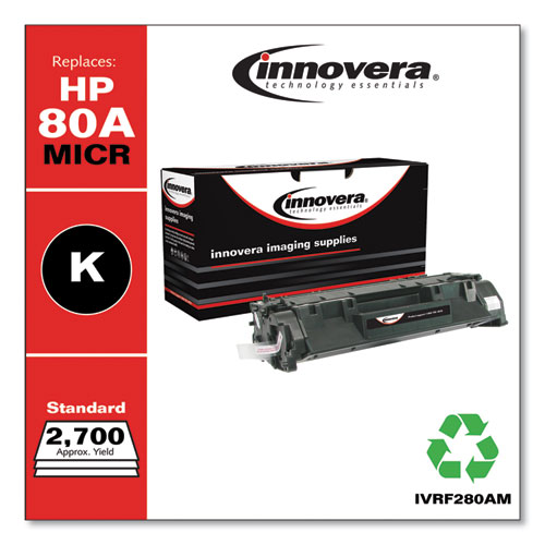 Remanufactured Black MICR Toner, Replacement for 80AM (CF280AM), 2,700 Page-Yield
