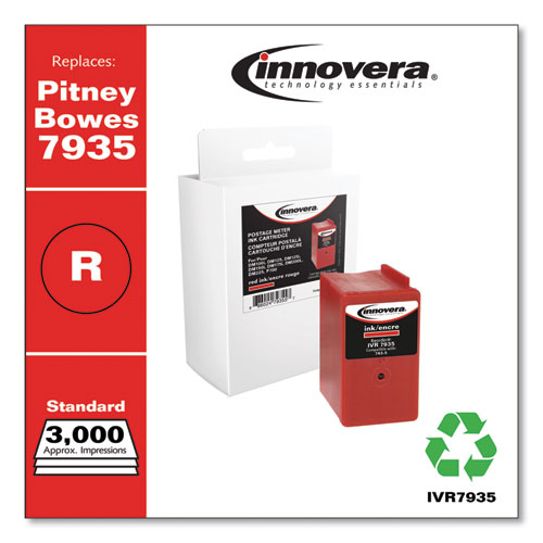 COMPATIBLE RED POSTAGE METER INK, REPLACEMENT FOR PITNEY BOWES 793-5 (7935), 3,000 PAGE-YIELD