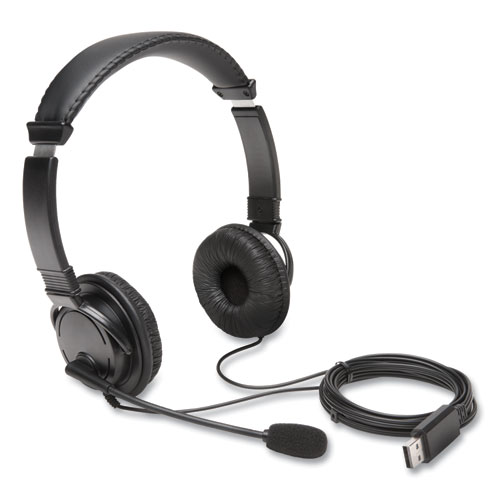 Kensington® Hi-Fi Headphones With Microphone, 6 Ft Cord, Black