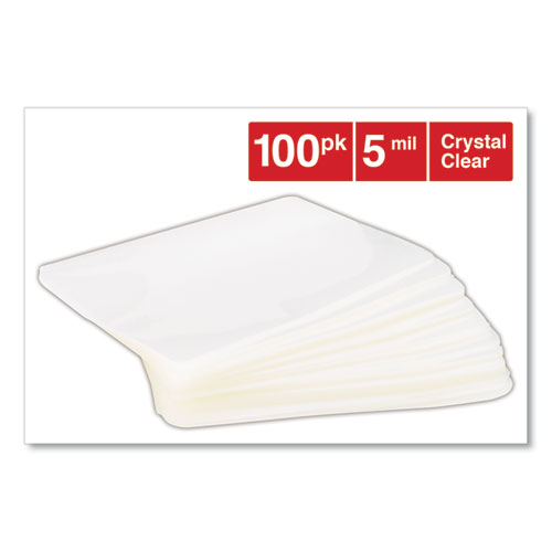 Image of Universal® Laminating Pouches, 5 Mil, 6.5" X 4.38", Gloss Clear, 100/Box