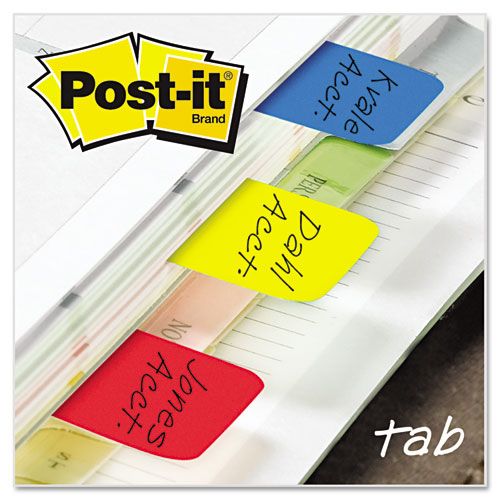 1" Tabs, 1/5-Cut Tabs, Assorted Primary Colors, 1" Wide, 66/Pack