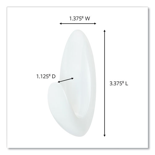 Image of Command™ Medium Bath Hooks Value Pack, Plastic, White, 3 Lb Capacity, 6 Hooks And 6 Strips