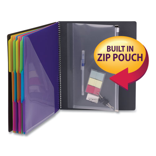 Image of Smead™ Poly Project Organizer, 24 Letter-Size Sleeves, Gray With Bright Pockets