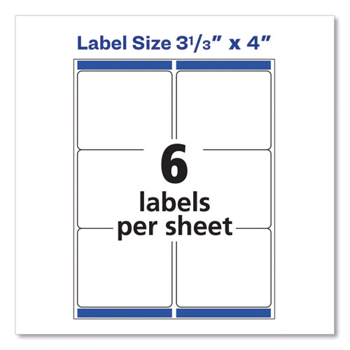 Image of Avery® Shipping Labels W/ Trueblock Technology, Inkjet Printers, 3.33 X 4, White, 6/Sheet, 25 Sheets/Pack