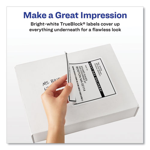 Image of Avery® Shipping Labels W/ Trueblock Technology, Inkjet/Laser Printers, 5.5 X 8.5, White, 2/Sheet, 500 Sheets/Box