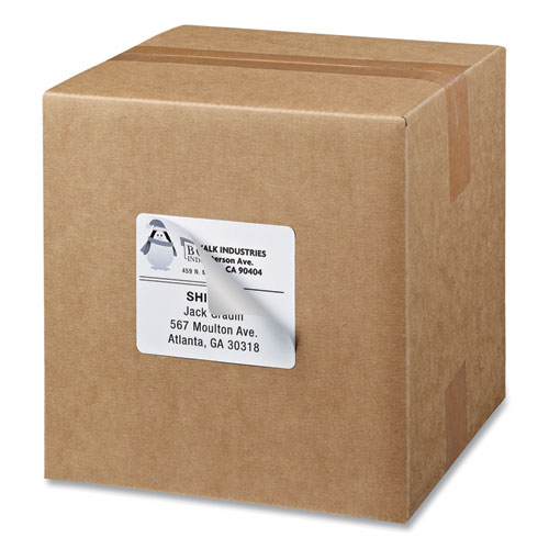 Image of Shipping Labels w/ TrueBlock Technology, Laser Printers, 3.33 x 4, White, 6/Sheet, 25 Sheets/Pack