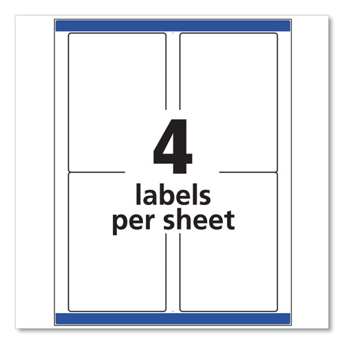 Image of Shipping Labels w/ TrueBlock Technology, Inkjet Printers, 3.5 x 5, White, 4/Sheet, 25 Sheets/Pack