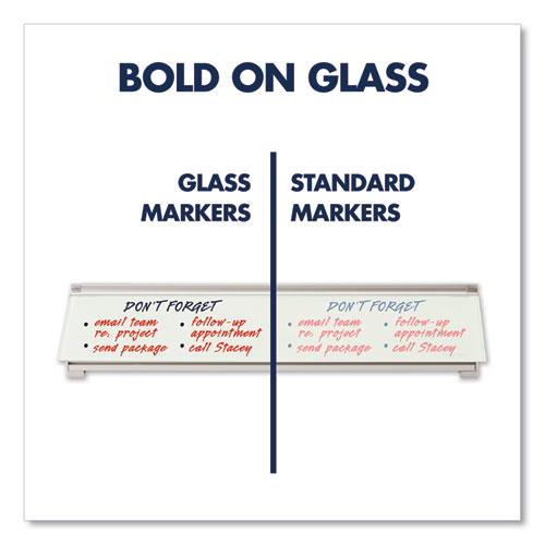 Image of Premium Glass Board Dry Erase Marker, Fine Bullet Tip, Assorted Colors, 4/Pack