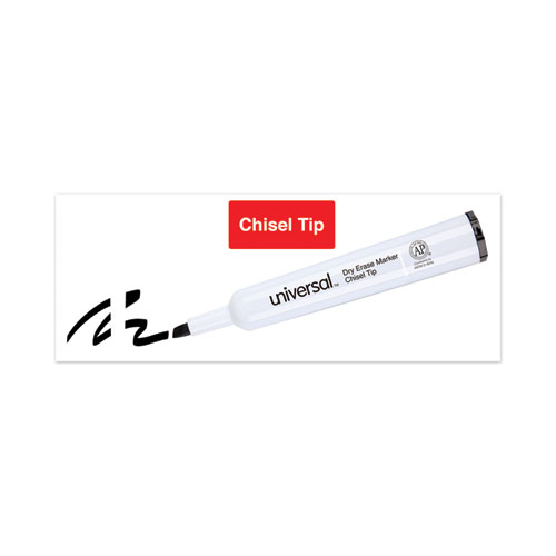 Image of Dry Erase Marker, Broad Chisel Tip, Black, Dozen