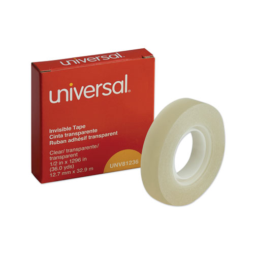 Image of Universal® Invisible Tape, 1" Core, 0.5" X 36 Yds, Clear
