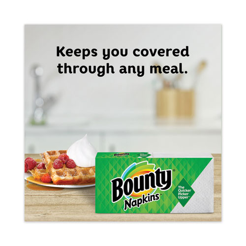 Image of Bounty® Quilted Napkins, 1-Ply, 12 1/10 X 12, White, 200/Pack, 8 Pack/Carton