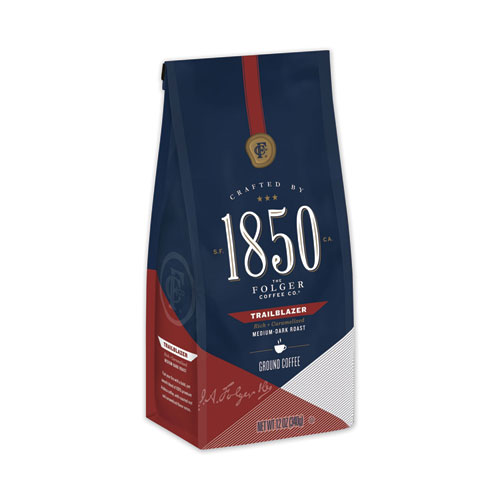 Image of 1850 Coffee, Trailblazer, Dark Roast, Ground, 12 Oz Bag, 6/Carton