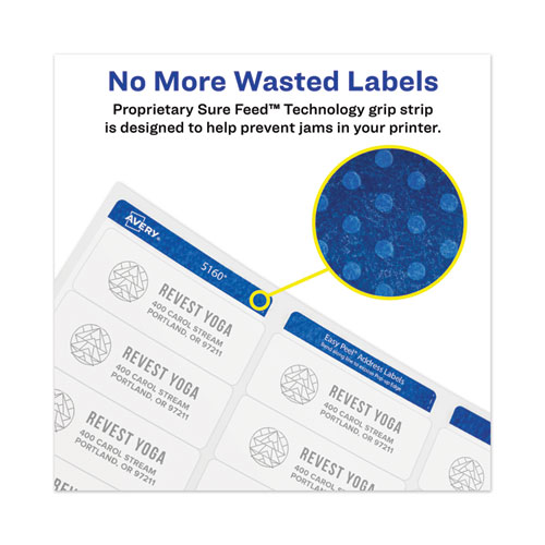Permanent Laser Print-to-the-Edge ID Labels w/SureFeed, 2 1/2"dia, White, 300/PK