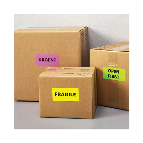Image of High-Visibility Permanent Laser ID Labels, 2 x 4, Asst. Neon, 150/Pack