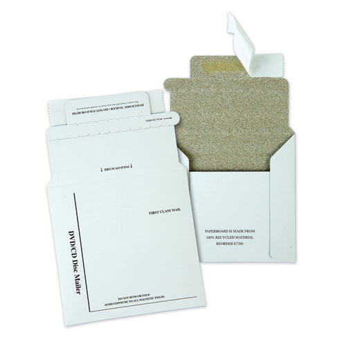 Image of Quality Park™ Disk/Cd Foam-Lined Mailers For Cds/Dvds, Square Flap, Redi-Strip Adhesive Closure, 5.13 X 5, White, 25/Box