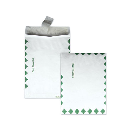 Heavy 18 lb Tyvek Open End Expansion Mailers, First Class, #13 1/2, Square Flap, Redi-Strip Closure, 10 x 13, White, 100/CT
