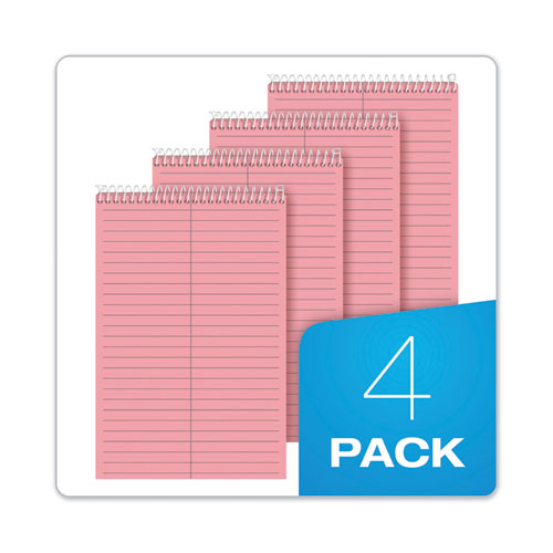 Image of Prism Steno Pads, Gregg Rule, Pink Cover, 80 Pink 6 x 9 Sheets, 4/Pack