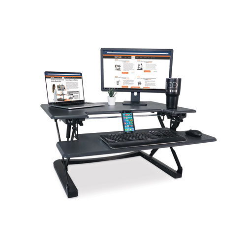 High Rise Height Adjustable Standing Desk with Keyboard Tray High Rise Height Adjustable Standing Desk with Keyboard Tray