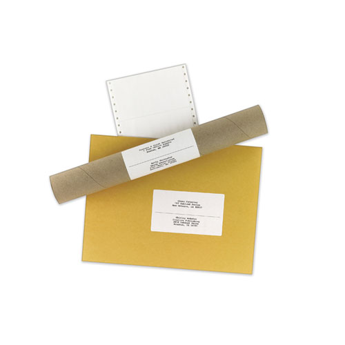 Image of Avery® Dot Matrix Printer Mailing Labels, Pin-Fed Printers, 2.94 X 5, White, 3,000/Box