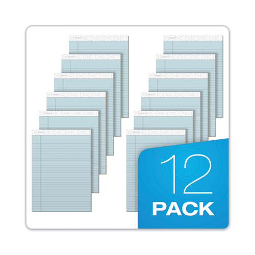 Image of Tops™ Prism + Colored Writing Pads, Wide/Legal Rule, 50 Pastel Blue 8.5 X 11.75 Sheets, 12/Pack