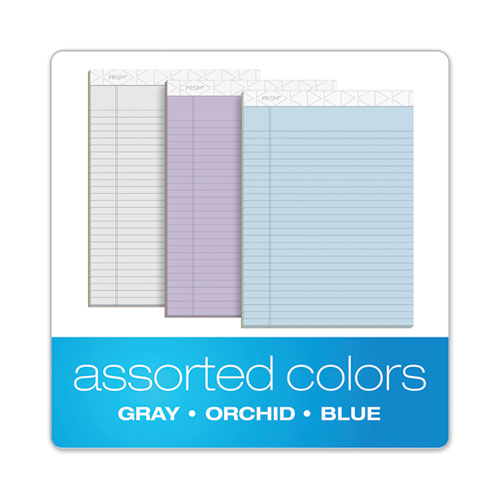 Prism + Colored Writing Pad, Wide/Legal Rule, 8.5 x 11.75, Assorted Pastel Sheet Colors, 50 Sheets, 6/Pack
