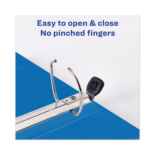 Image of Heavy-Duty View Binder with DuraHinge and Locking One Touch EZD Rings, 3 Rings, 3" Capacity, 11 x 8.5, Pacific Blue