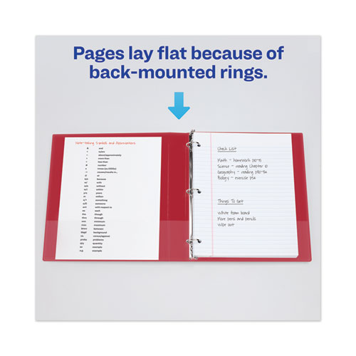 Image of Heavy-Duty View Binder with DuraHinge and Locking One Touch EZD Rings, 3 Rings, 5" Capacity, 11 x 8.5, Red