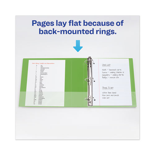 Image of Heavy-Duty View Binder with DuraHinge and Locking One Touch EZD Rings, 3 Rings, 3" Capacity, 11 x 8.5, Chartreuse