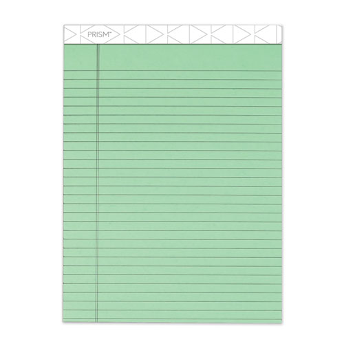 Prism  Colored Writing Pad, Wide/Legal Rule, 8.5 x 11.75, Green, 50 Sheets, 12/Pack